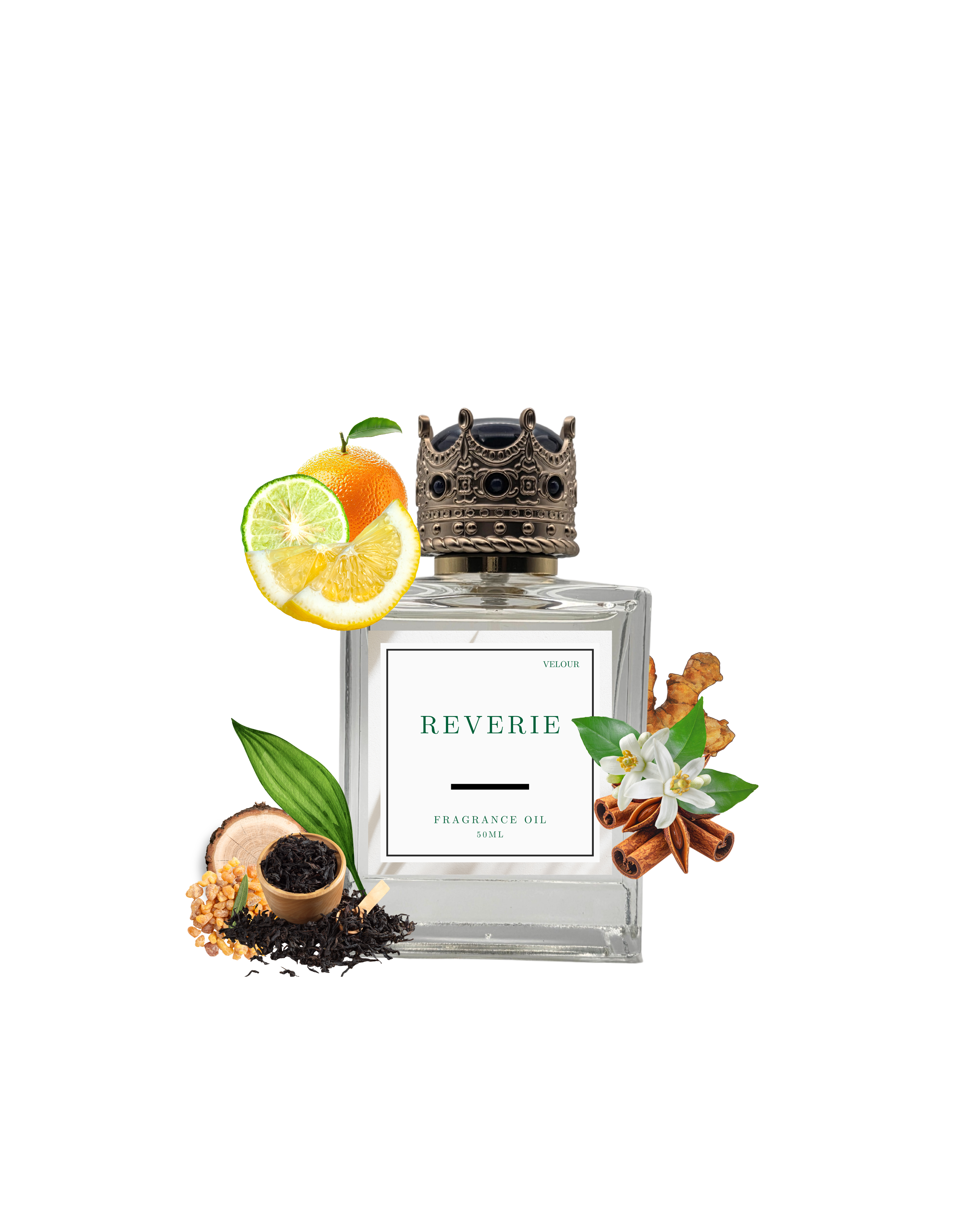 REVERIE luxury perfume oil with citrus bergamot and black tea notes
